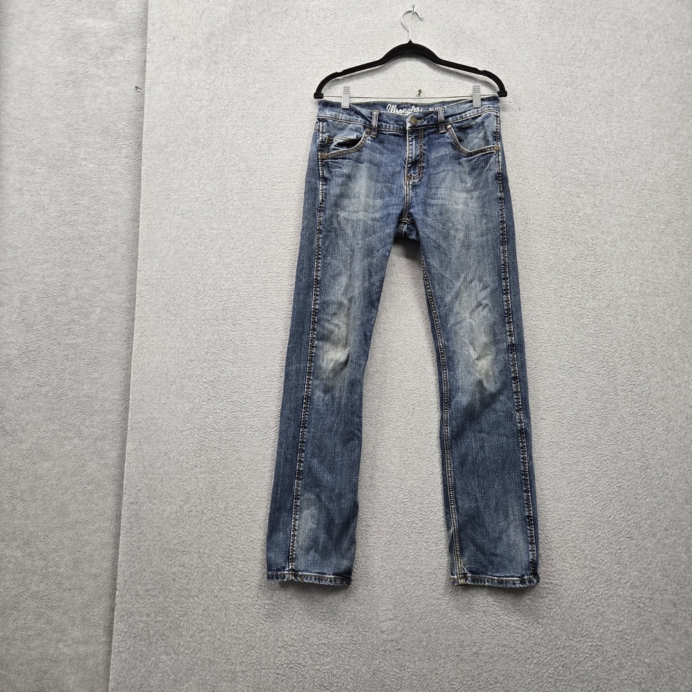 Wrangler Men Jeans 30X32 Blue Denim Retro Slim Straight 31" Inseam Stretch